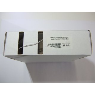 Silikon- Einzellitze / 0,25mm&sup2; wei&szlig; / Typ"GG" / 100m Box